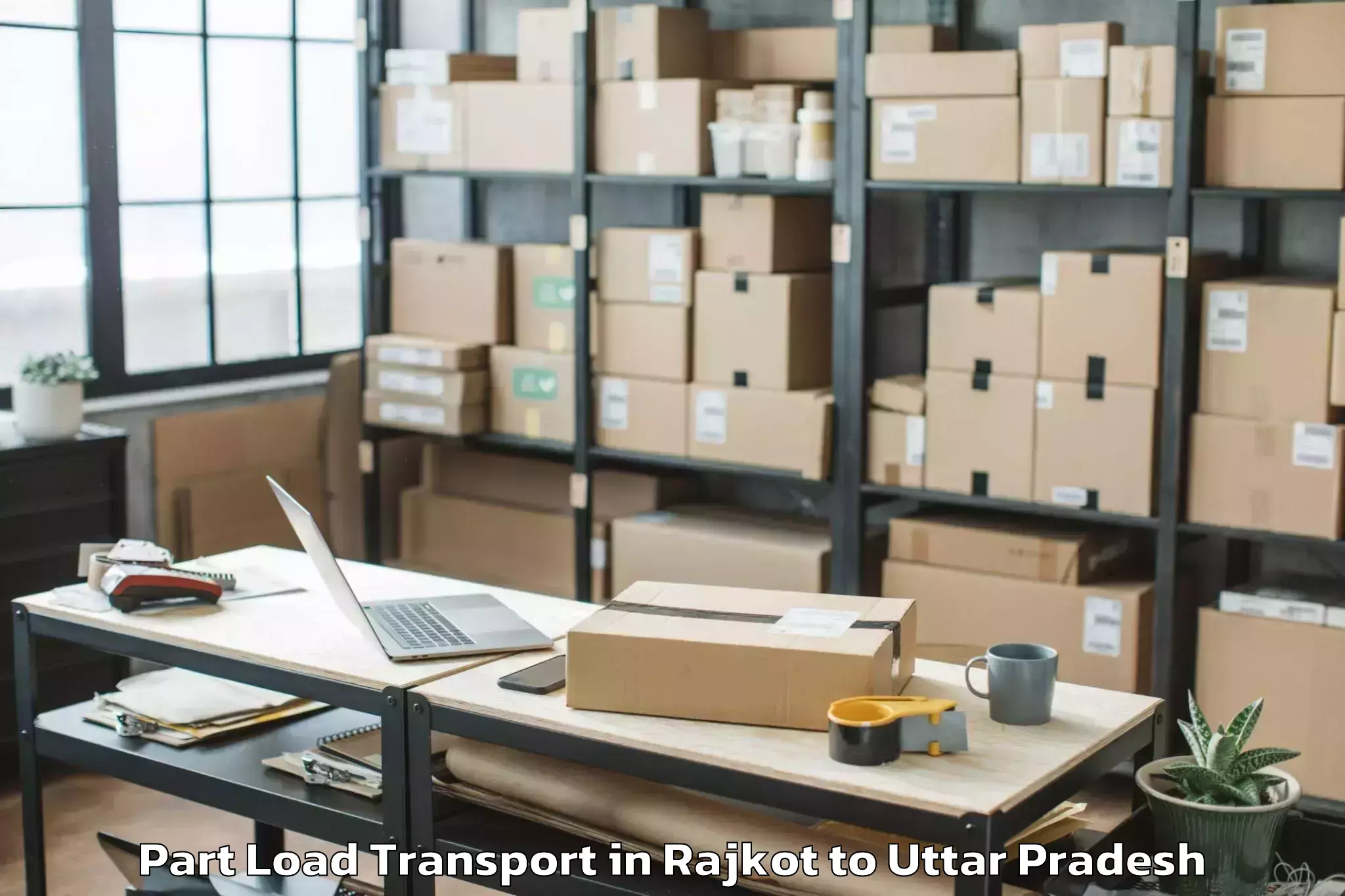 Trusted Rajkot to Lawar Khas Part Load Transport